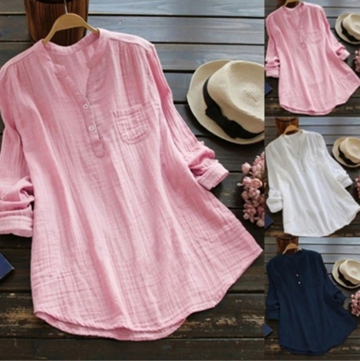 Plus Size 5XL Vintage Cotton Linen Shirts Blouses Autumn Casual Loose White Shirt Long Sleeved Oversize Women Shirts And Blouses