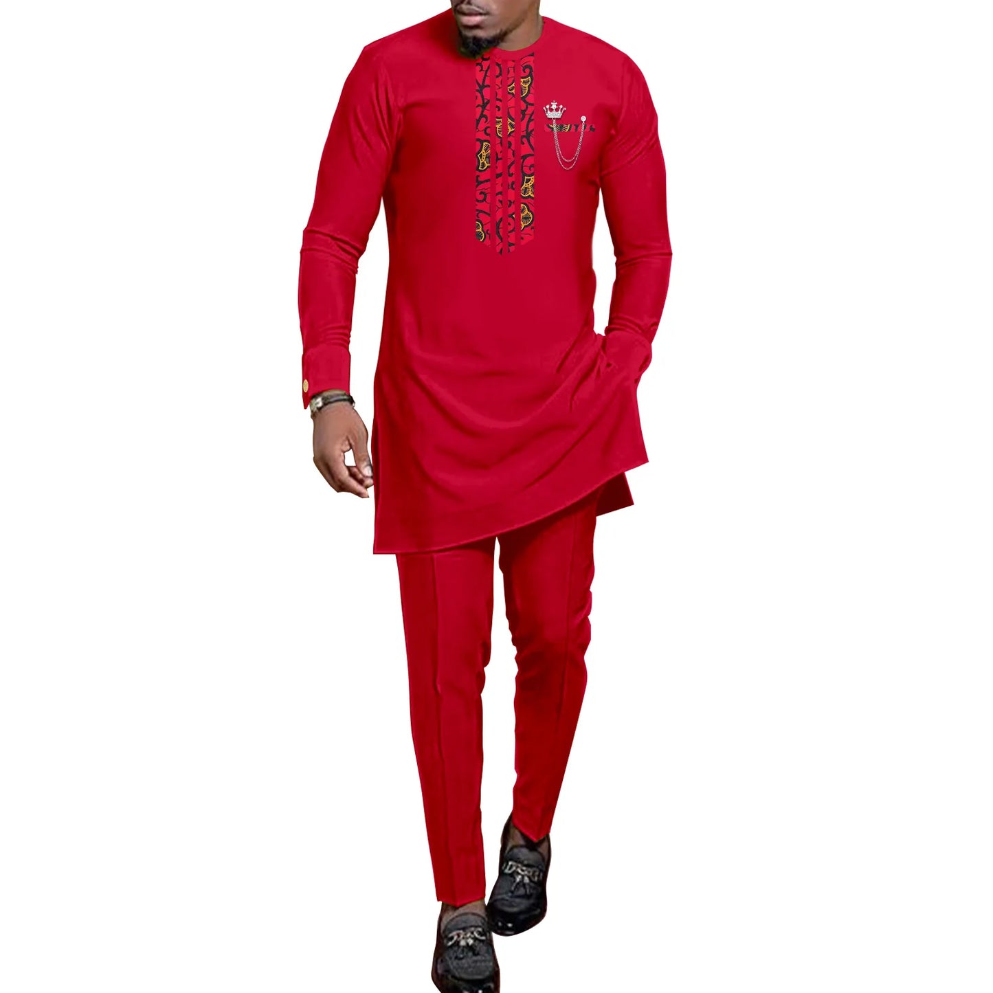 African Abaya Hip Dresses for Women Matching Couple Outfits with Bazin Riche Men's Top and Pant Set Dashiki Print