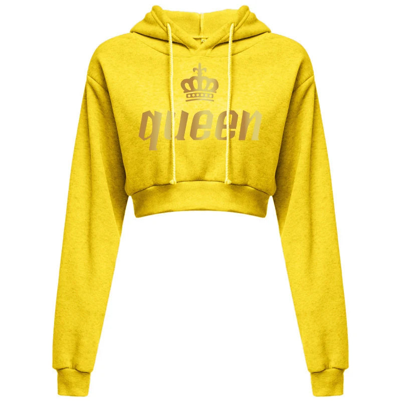 Spring Womens Fashion Hoodie Long Sleeve Casual Sweatshirt Crop Top Hoodie