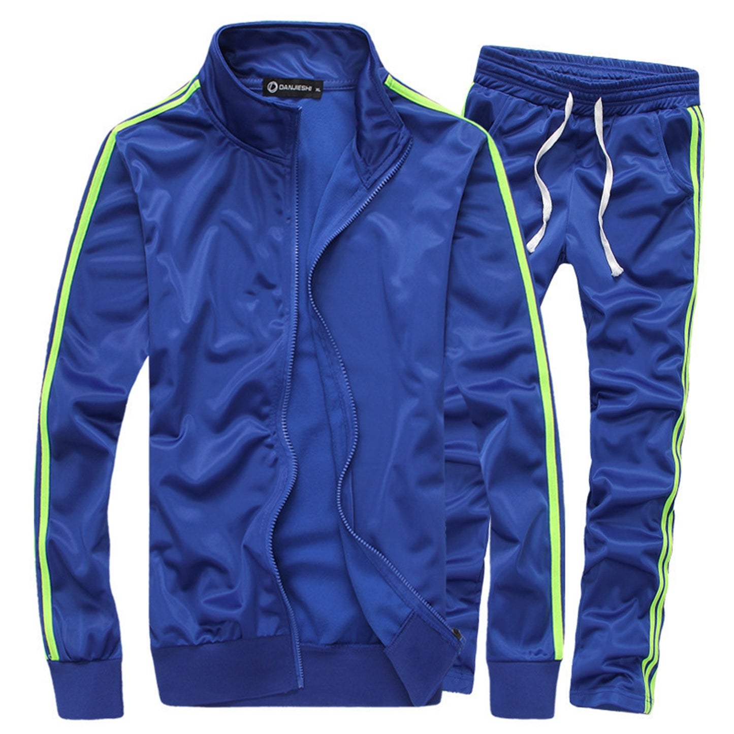 Casual Men Tracksuit Full Zip Running Jogging Athletic Sports Jacket And Pants 2 Piece Sets Patchwork Sweatsuit Men Clothing