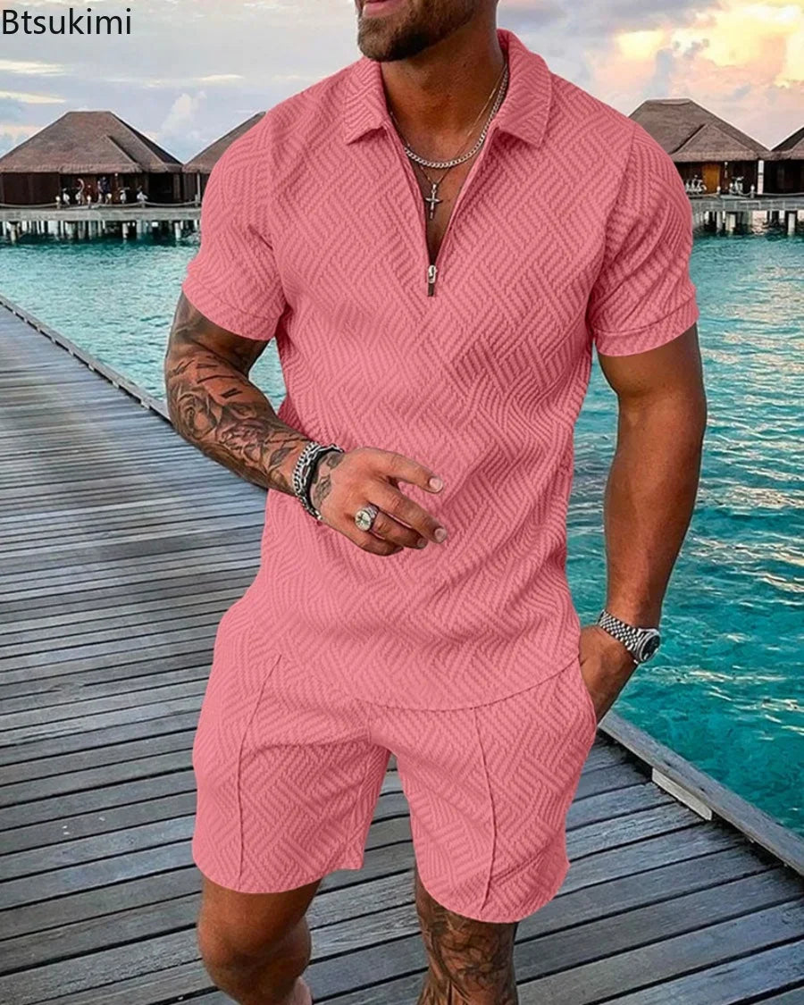 Fashion Men Casual Set Streetwear 3D Digital Printing Short Sleeve Shirt + Shorts Summer Sportswear Men‘s Clothing