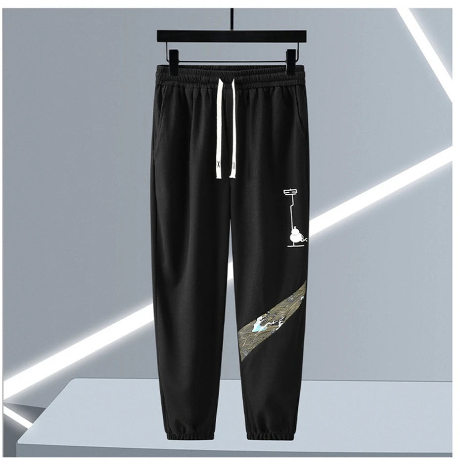 Tracksuits Plus Size 12XL Men's Sets Fashion Casual Chinese Traditional Style T-shirts Pants Suits Male Sets Big Size