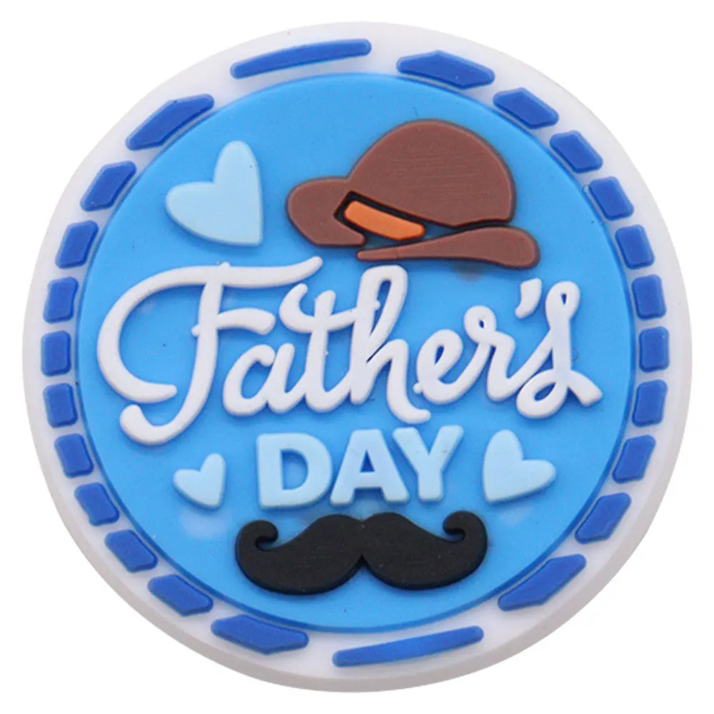 1PCS 'I Love Dad' PVC Shoe Button Charm for Father's Day Papa Sandals Decorations DIY Sweet Holiday Gift Idea