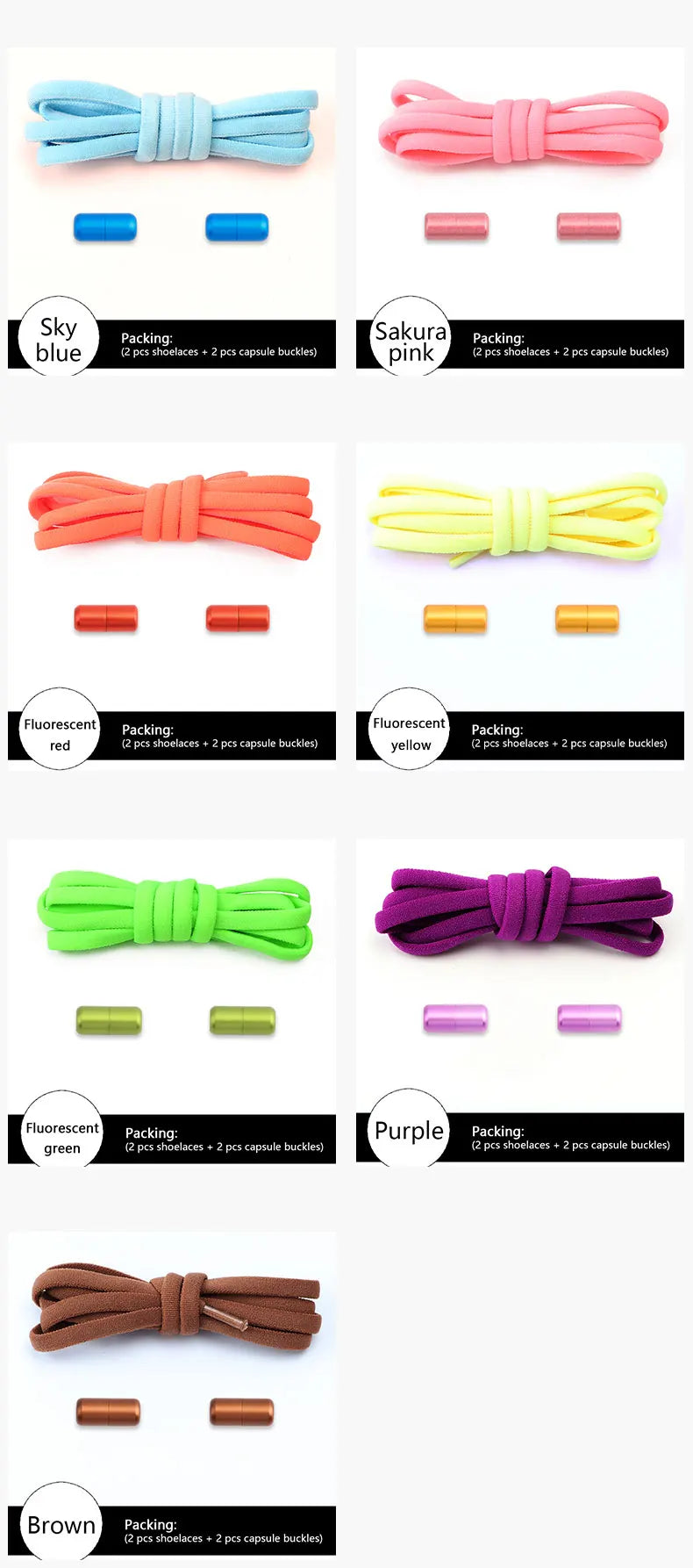 Elastic Shoelaces 21 Color Options No Tie Needed for Sneakers Children and Adults Eye Catching Lazy Shoes Lace Accessories
