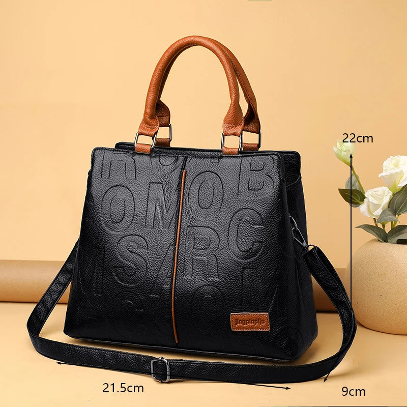 Luxury Designer PU Leather Casual Crossbody Bag for Women Ladies Large Capacity Travel Shoulder Handbag