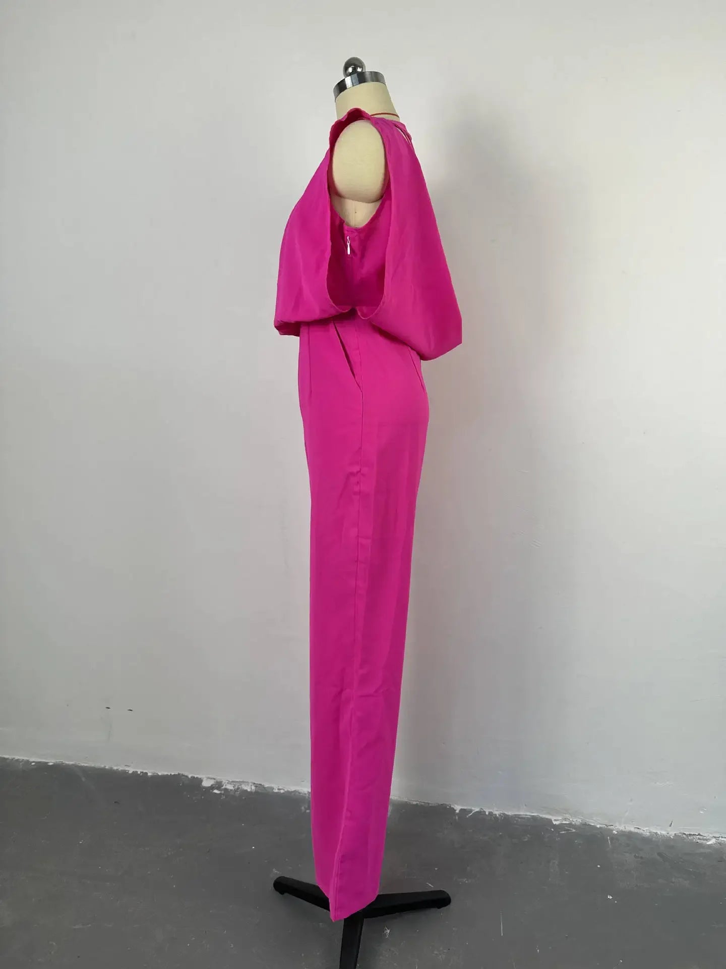 Women's Clothing Backless Sleeveless Jumpsuits Pants Overall Loose Wide Leg High Waist Full Length Pants