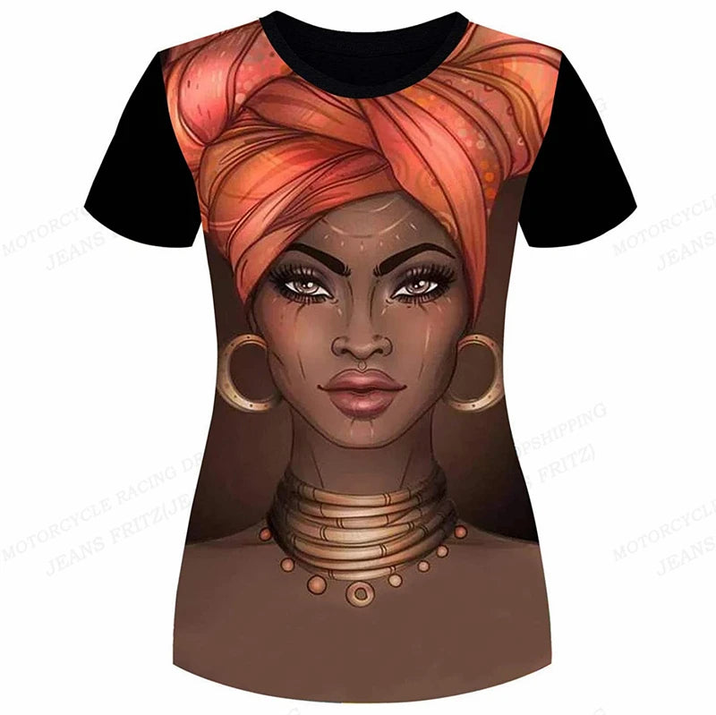 Eye Catching Short Sleeve 3D Print T-Shirt for Women Fashionable Oversized Black Top Y2K Style
