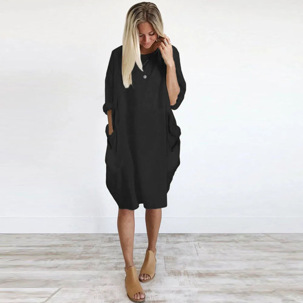 Spring Autumn Long Sleeve Casual Loose Dress Maternity Clothes for Pregnant Women Vestidos Gravidas Lady Dress Pregnancy Dresses