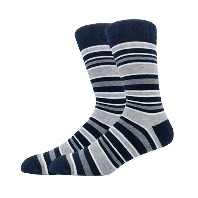 New Men's stockings Casual Gentleman Color fashion color striped Funny Party Dress autumn and winter cotton Socks