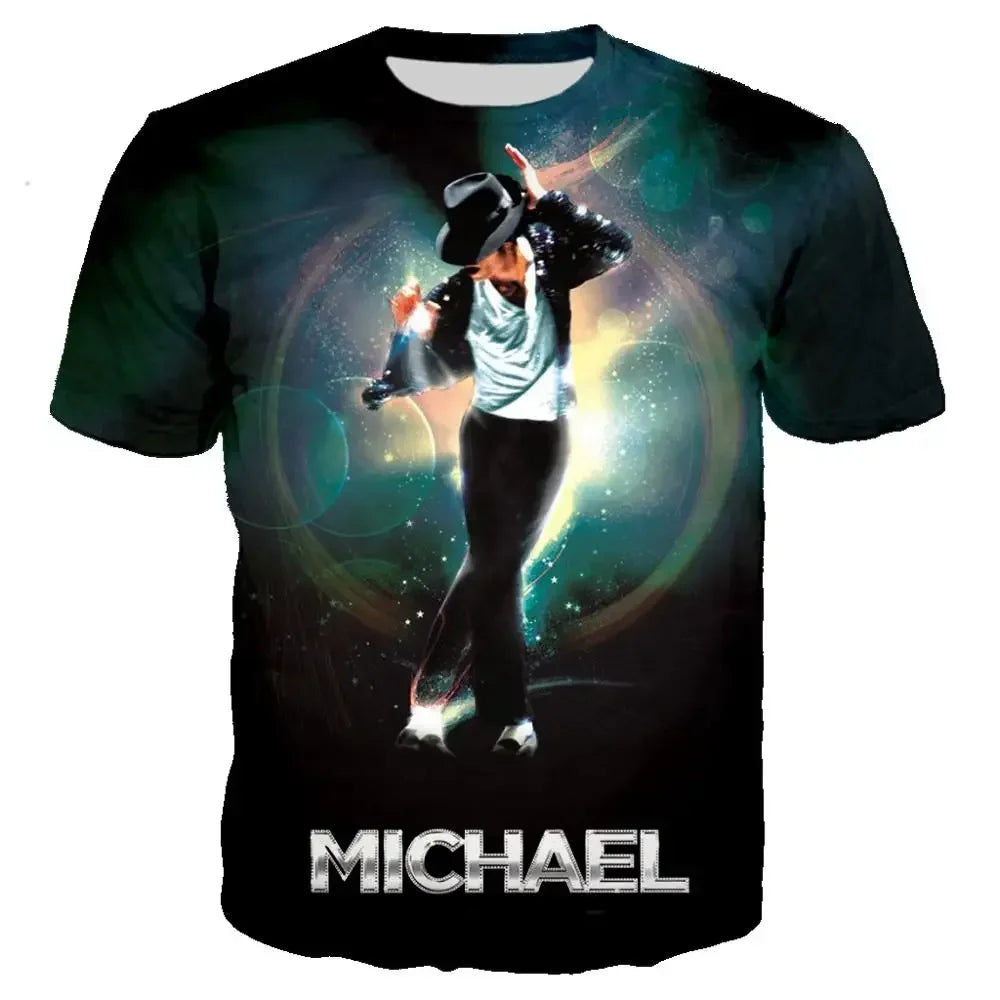 Michael Jackson Printed 3D T-shirt Unisex Summer Casual Streetwear Hip Hop Short Sleeve Fashion Harajuku Oversized Tops Tees