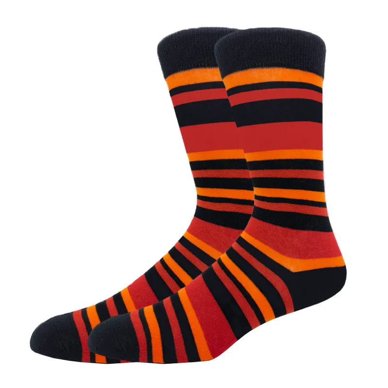 New Men's stockings Casual Gentleman Color fashion color striped Funny Party Dress autumn and winter cotton Socks