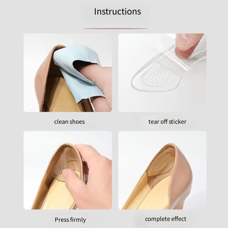 Quality Silicone Heel Protectors Womens Shoes Heel Cushion Foot Care Products Shoe Pads for High Heels Adjustable Size Insoles