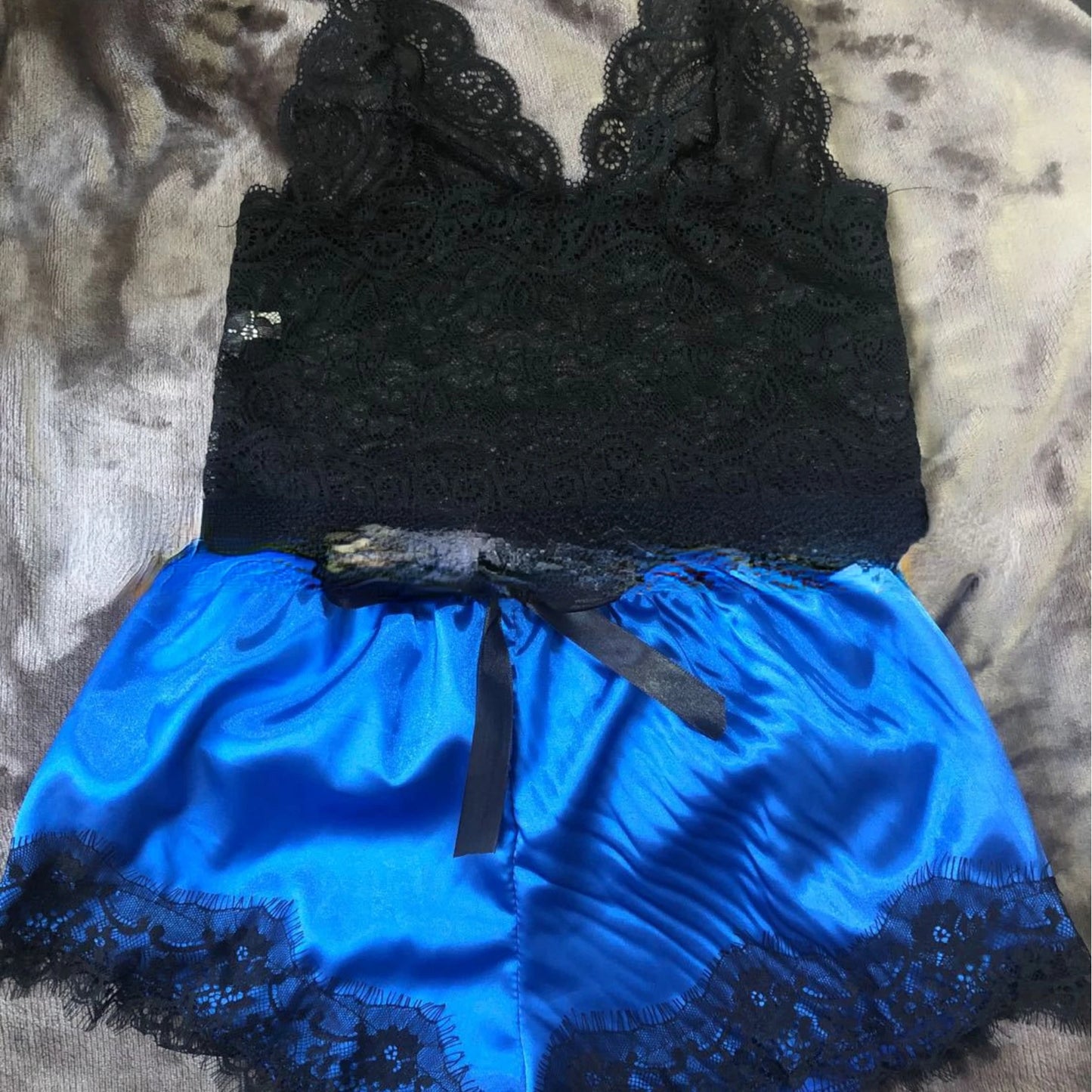 Women's Sexy Pajama Set 2 Pieces Lace Spaghetti Strap Top Shorts Sleepwear Lingerie Sleeveless Summer Clothes