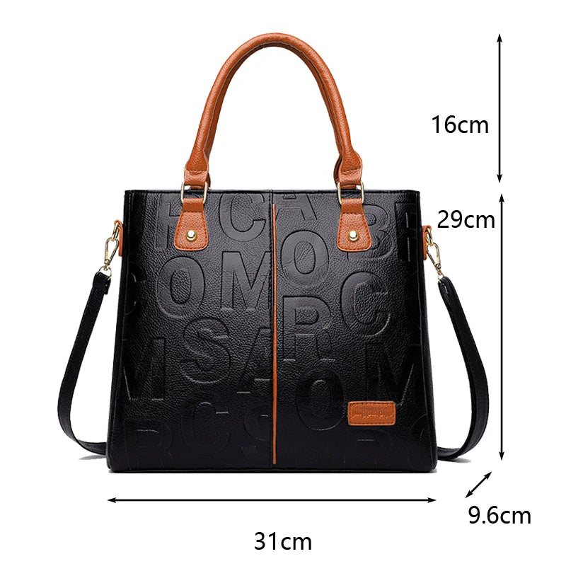 Luxury Designer PU Leather Casual Crossbody Bag for Women Ladies Large Capacity Travel Shoulder Handbag