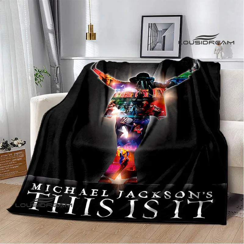 Michael Jackson retro Print blankets Picnic blanket Flannel blanket Soft Cozy Blanket Travel Blankets bed linings Birthday Gift