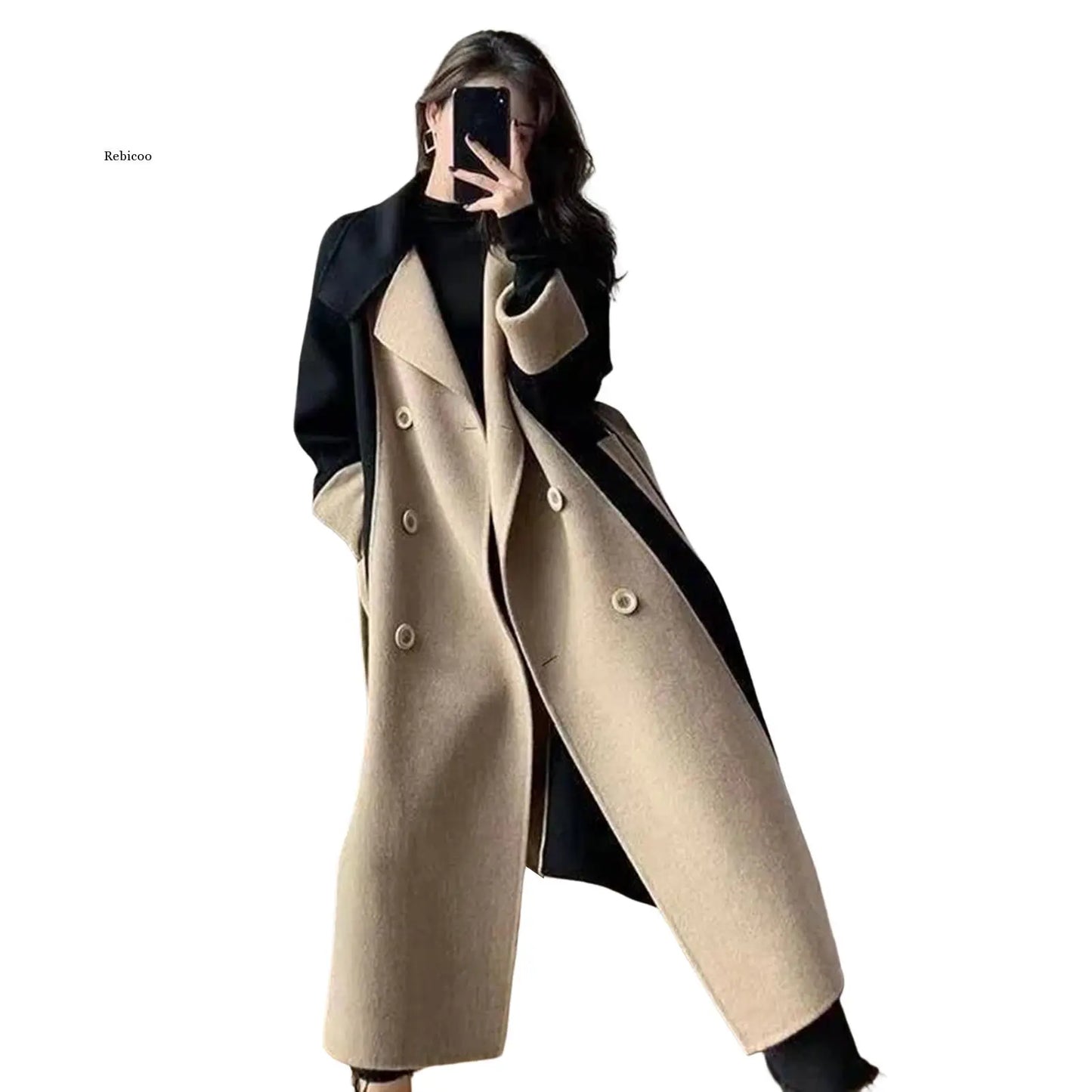 Women Winter Coat Chic Lapel Women Winter Overcoat Outwear Women Winter Overcoat Elegant Soft Winter Overcoat for Shopping