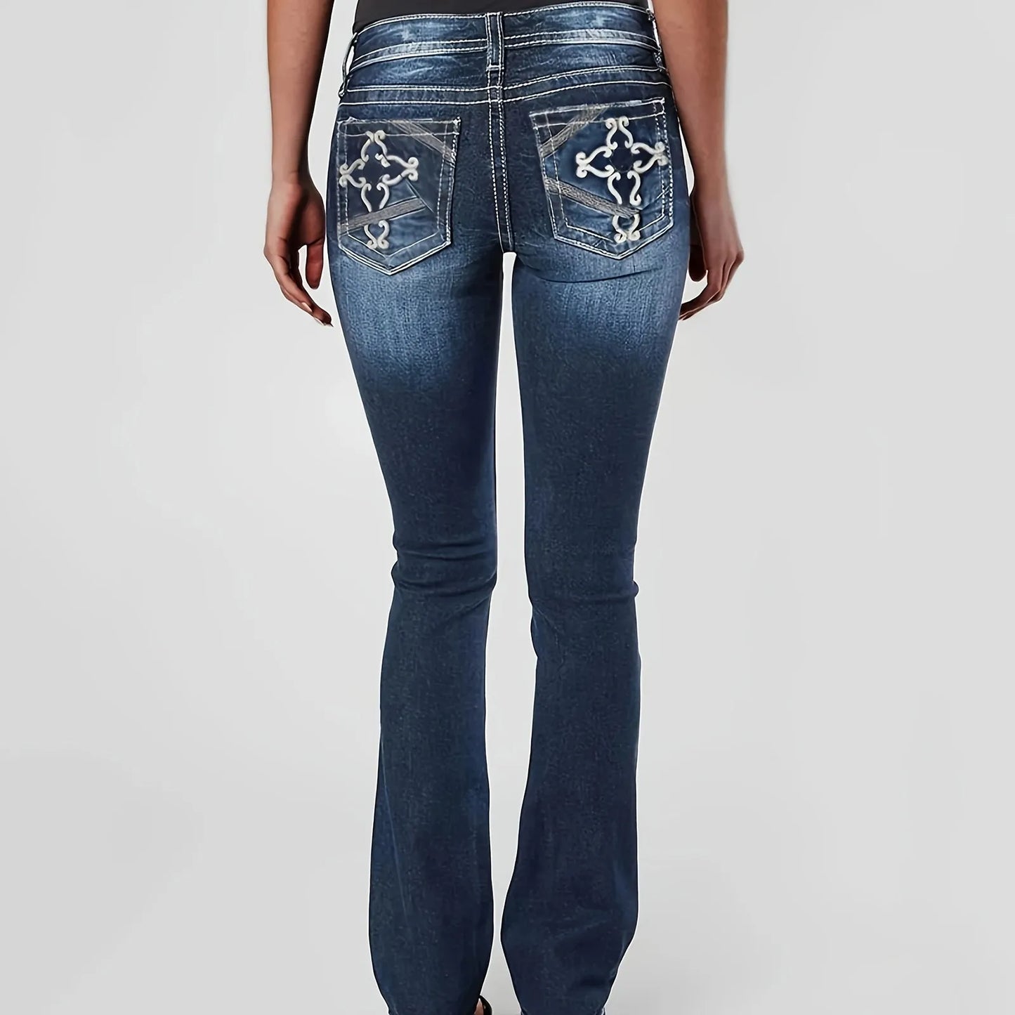 Y2k Fashion Harajuku Women Embroidered Jeans Ins Hip Hop Street Casual High Waist Straight Leg Wide Leg Pants Baggy Jeans Women