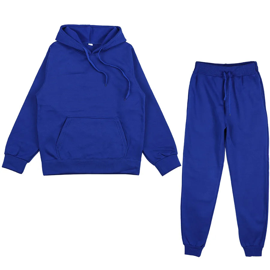 Spring autumn 2 Piece Set Women Casual Round Neck Long Sleeve Hoodies High Waist sweatpants Tracksuit Women workout sportswear