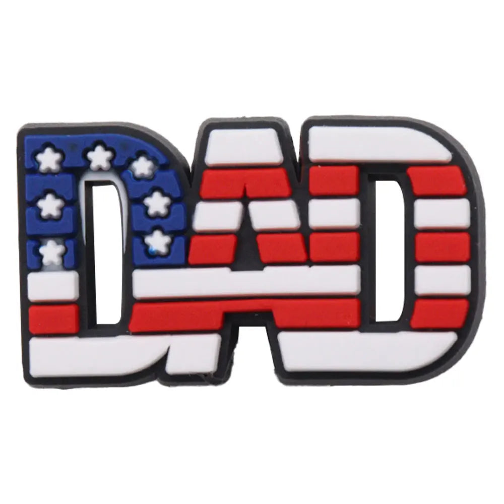 1PCS 'I Love Dad' PVC Shoe Button Charm for Father's Day Papa Sandals Decorations DIY Sweet Holiday Gift Idea