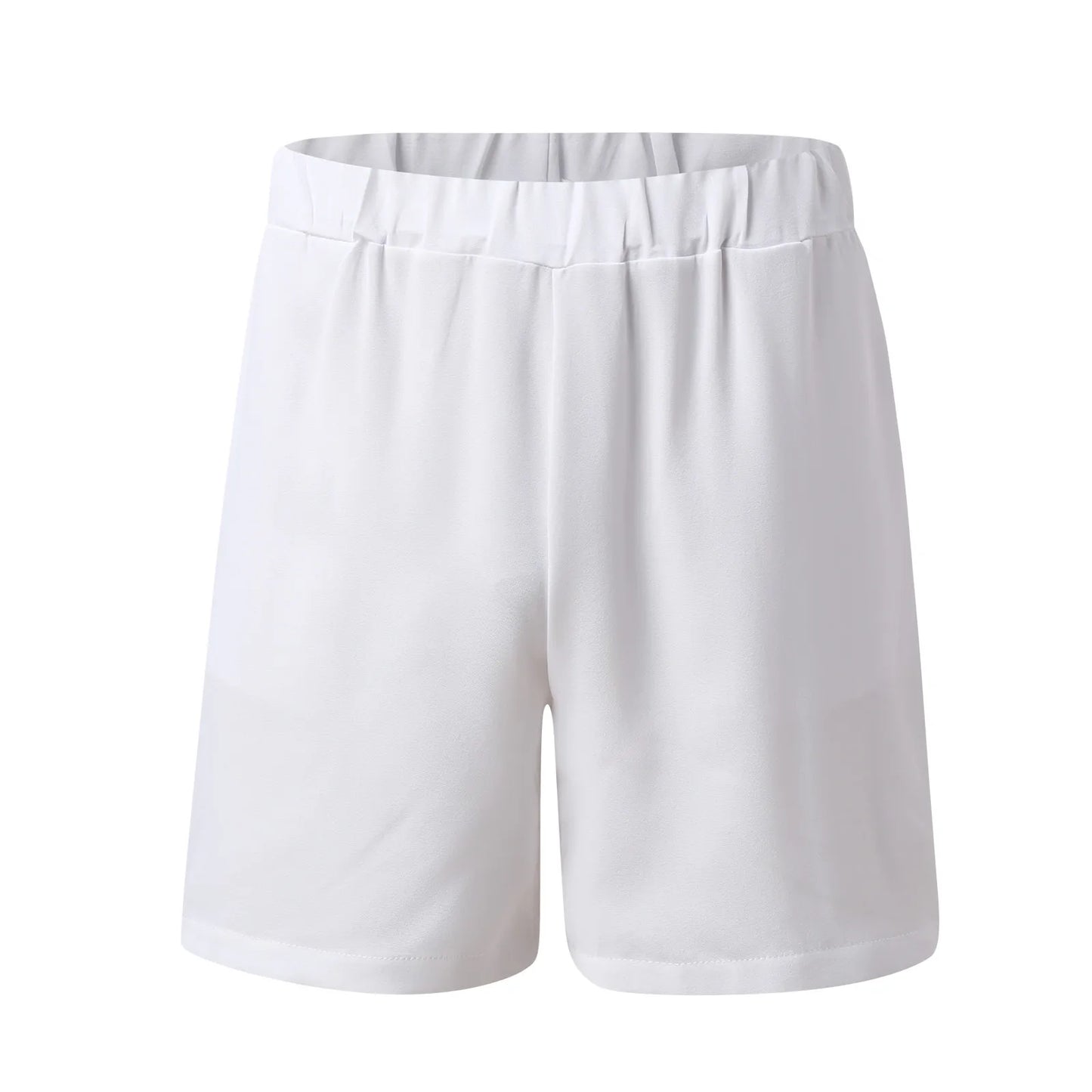 Summer Men Beach Shirt Board Shorts Set Solid White Linen Shirt Button-up Tops Bottom Tracksuit Clothing