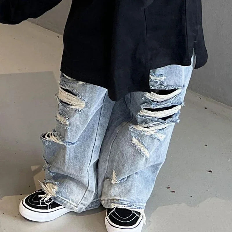 Spring Autumn Kids Baby Boys Cowboy Children's Clothing Jeans Casual Kids Baby Boys Ripped Children Jeans