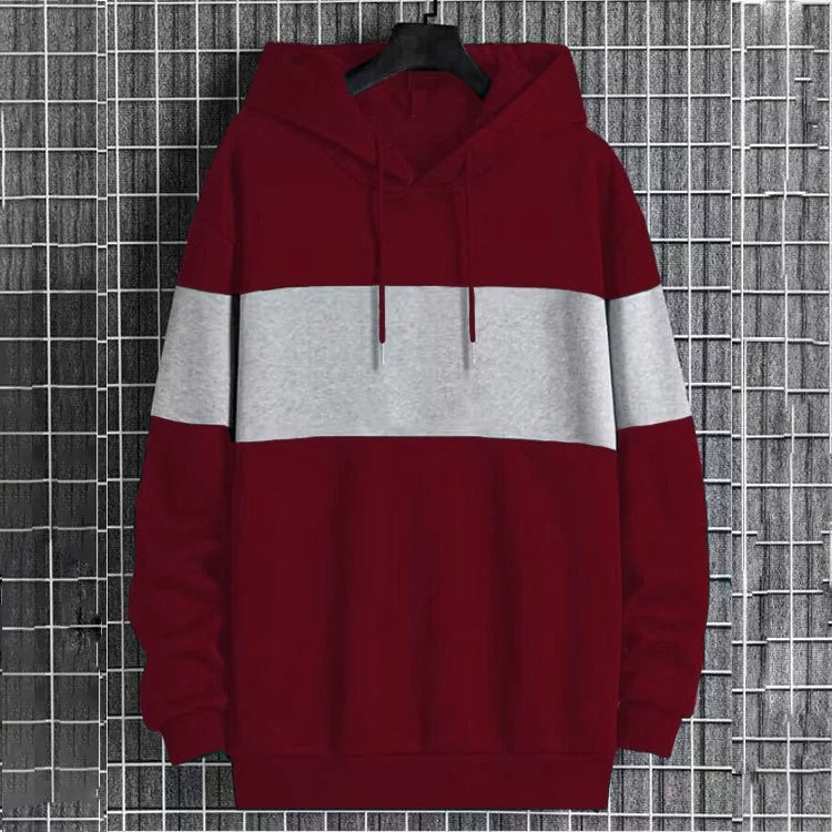 New Men's Long-sleeved Hoodie Male Matching Color Casual Sport Sweatshirt Hoodies