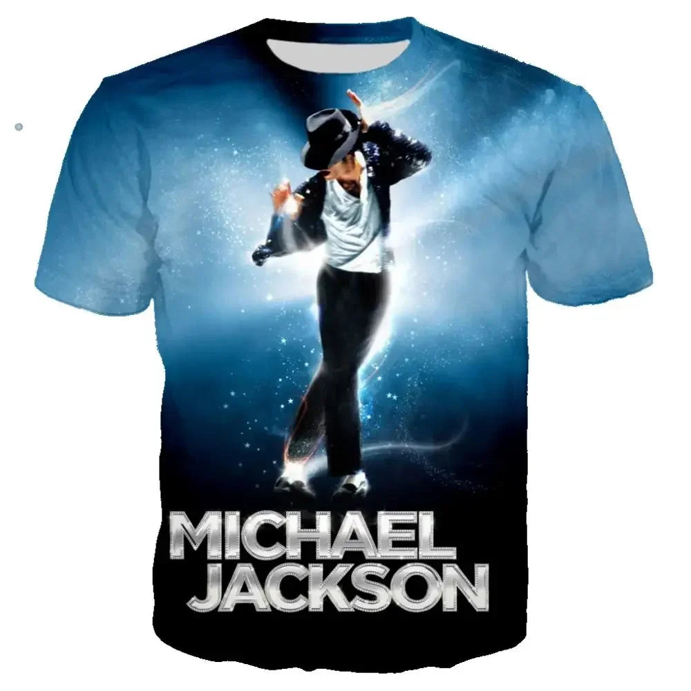 Michael Jackson Printed 3D T-shirt Unisex Summer Casual Streetwear Hip Hop Short Sleeve Fashion Harajuku Oversized Tops Tees
