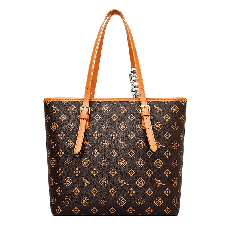 Quality Soft Leather Shoulder Bag for Women with Luxury Print Designer Handbag Casual Tote Commuting Messenger Sac A Main