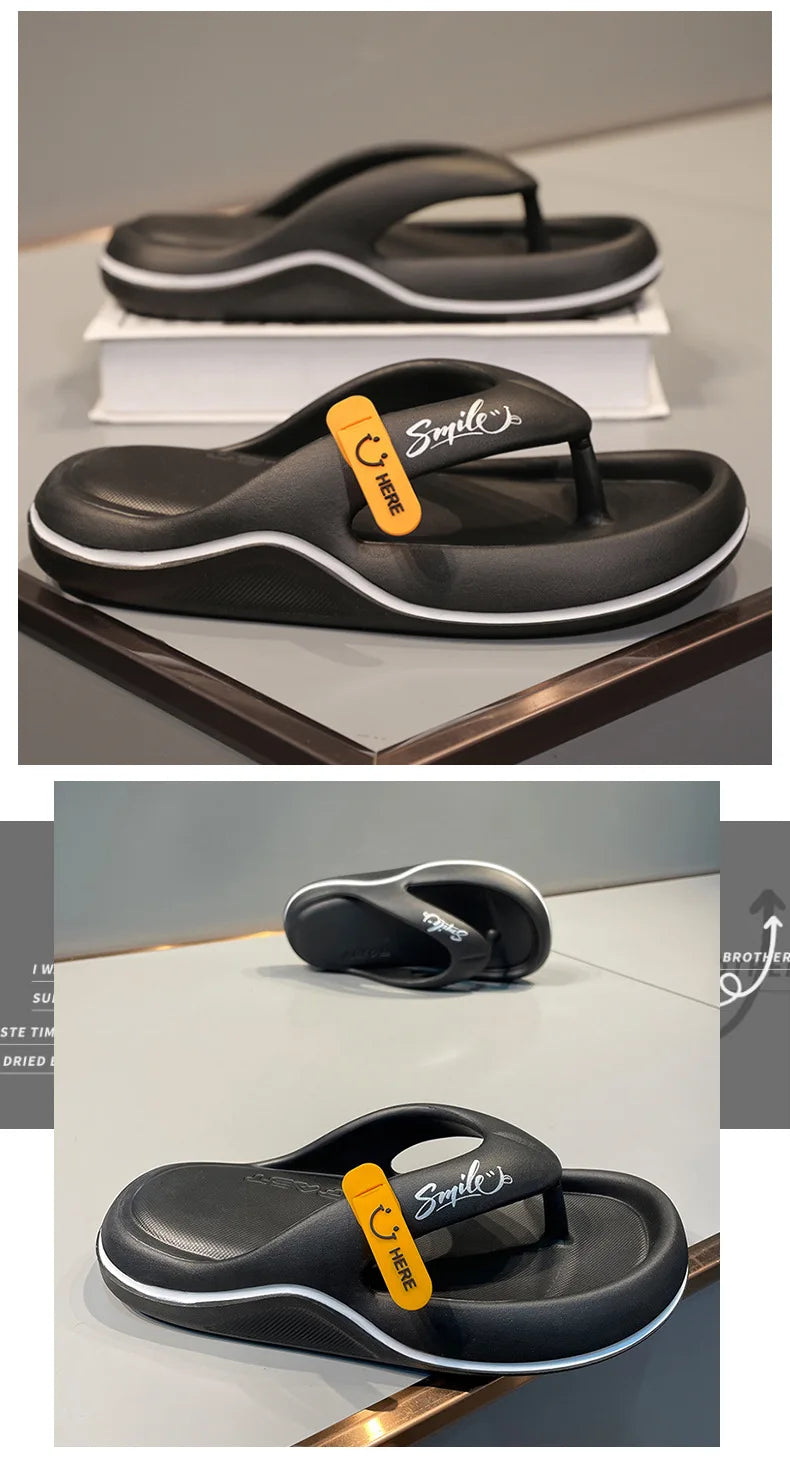 Korean Style Men's Casual Flip Flops Summer Fashion Outdoor Beach Sandals Trendy Slip-On Slippers for Adult Unisex