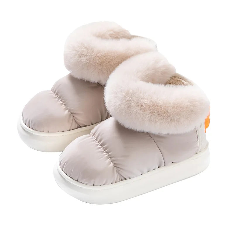 Plush And Plush Short Snow Boots For Women's Anti Slip Cotton Slippers In Winter Thick Soles For The Elderly To Wear Warm Bags