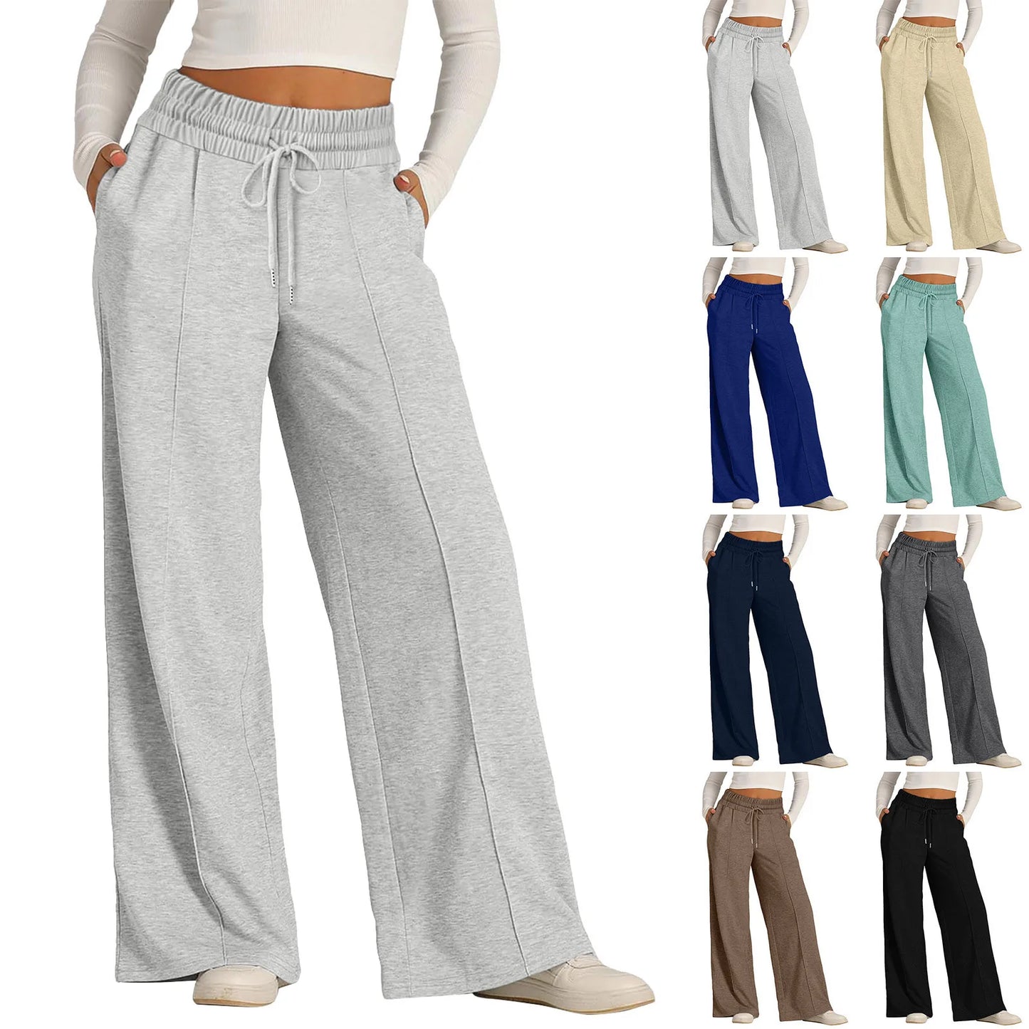 Casual Women's Sweatpants Oversize Wide Leg Pants Straight Joggers for Streetwear Fashion Sports Trousers