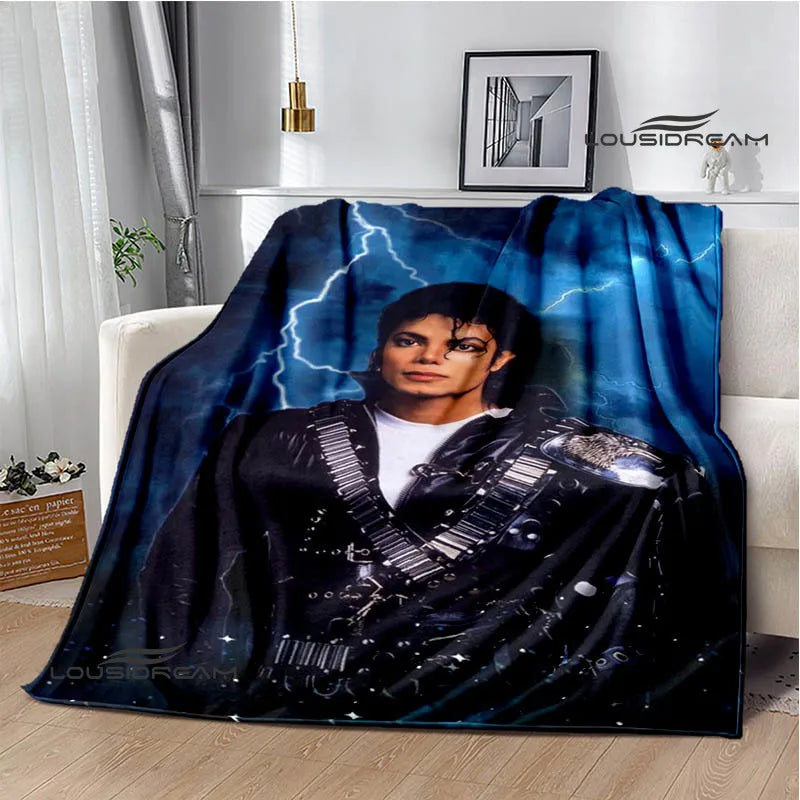 Michael Jackson retro Print blankets Picnic blanket Flannel blanket Soft Cozy Blanket Travel Blankets bed linings Birthday Gift