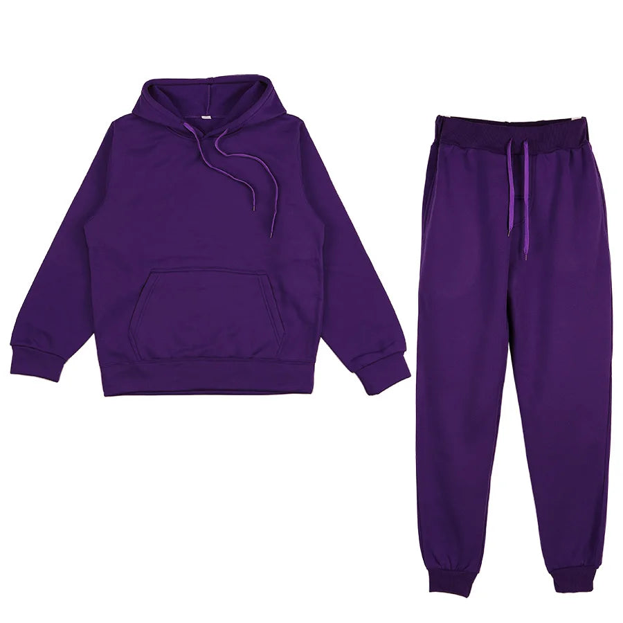 Spring autumn 2 Piece Set Women Casual Round Neck Long Sleeve Hoodies High Waist sweatpants Tracksuit Women workout sportswear