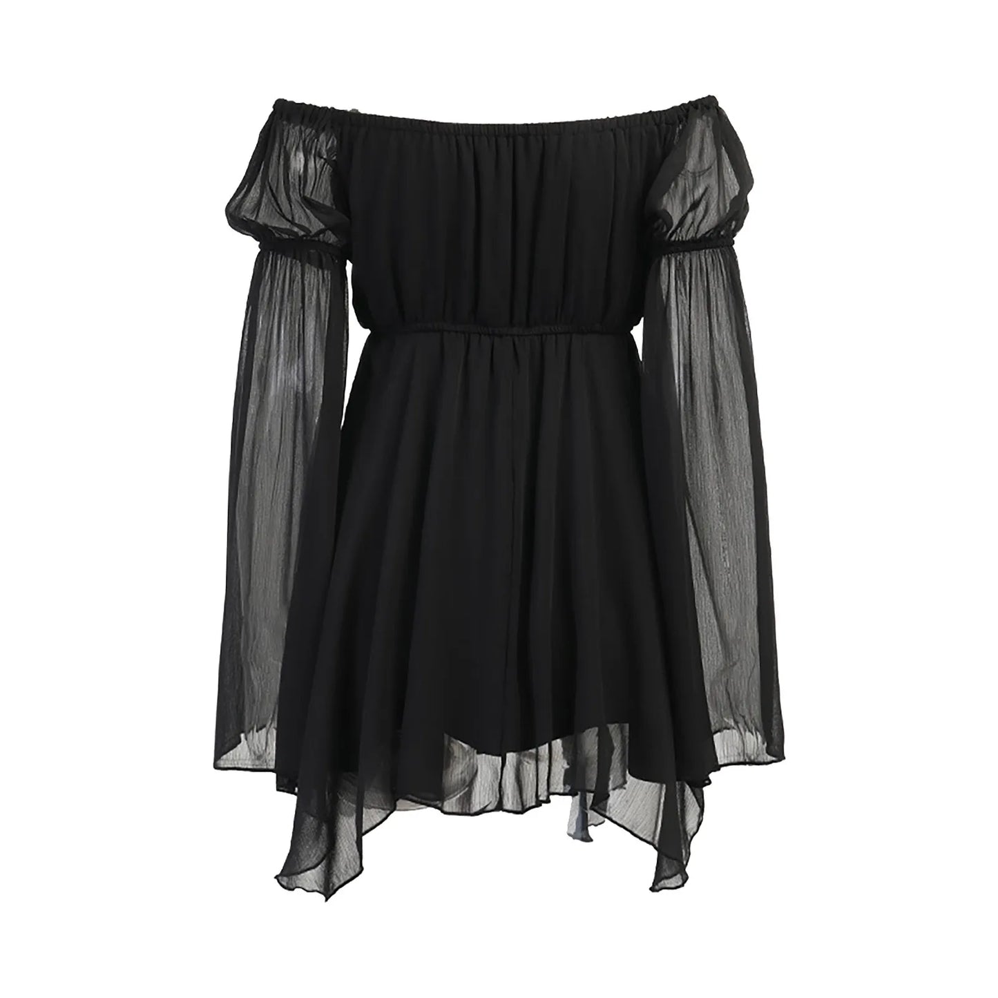 Summer Dresses For Women Plus Size Off Shoulder Flare Sleeve Dress Lace Up Corset Solid Flowy Mini Dress vestidos de mujer