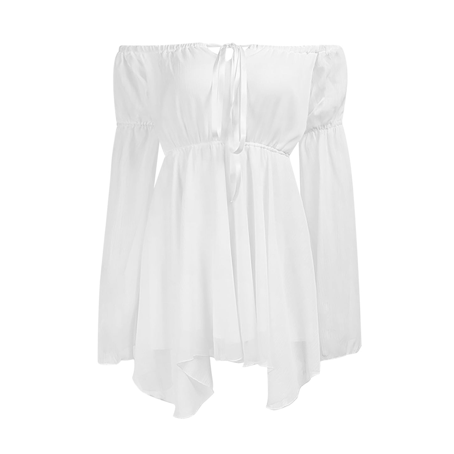 Summer Dresses For Women Plus Size Off Shoulder Flare Sleeve Dress Lace Up Corset Solid Flowy Mini Dress vestidos de mujer