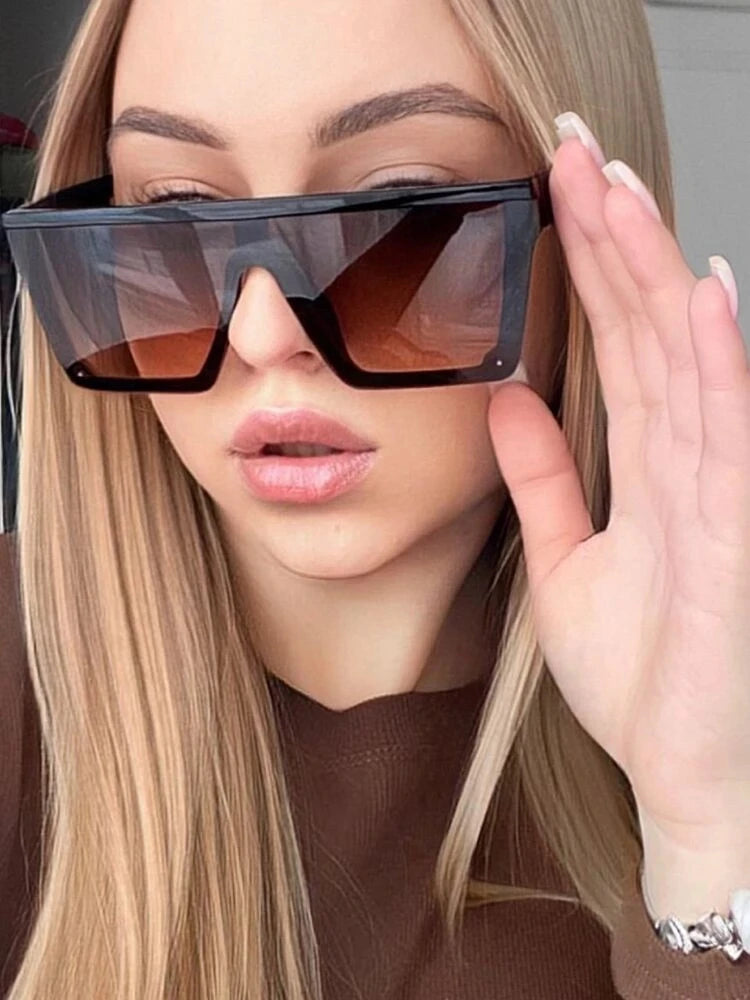 Vintage Siamese Sunglasses Men Women Rimless Oversized Square Designer Sunglasses Retro Glasses Shades Lentes De Sol Mujer