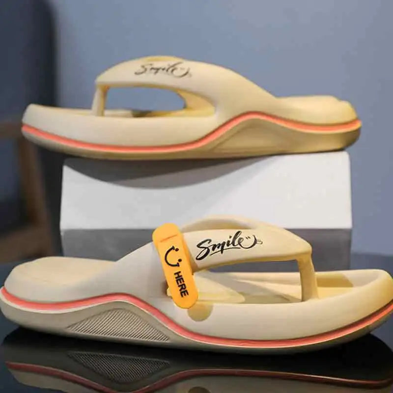 Korean Style Men's Casual Flip Flops Summer Fashion Outdoor Beach Sandals Trendy Slip-On Slippers for Adult Unisex