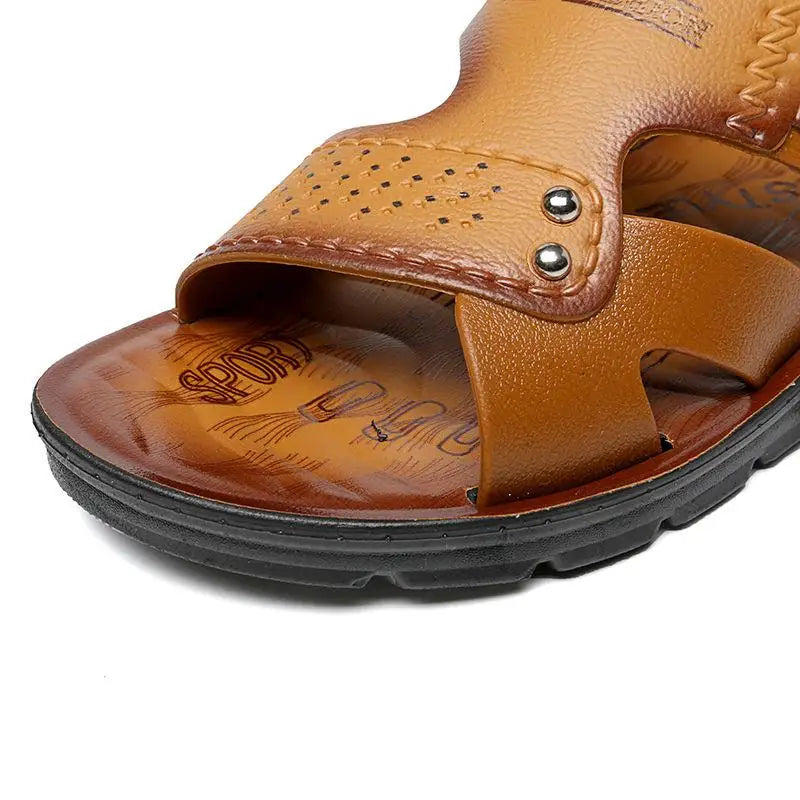 Men's Sandals Summer Peep-toe Youth Beach Shoes Dual-use Slippers Plastic Men Sandals Anti Slip Vietnamese Rubber Sandals