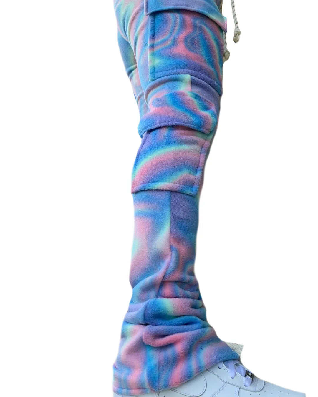 Strecth Cargo Pants for Women Streetwear Mid Waist Multi Pockets Drawstring Trousers Vintage 2024 Autumn Printing Sweatpants