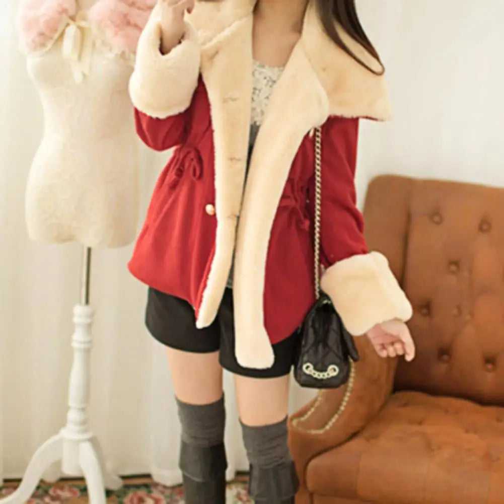 Women Winter Coat Keep Warm Double Breasted Soft Thermal Cardigan Casual Lady Coat for Daily Wear