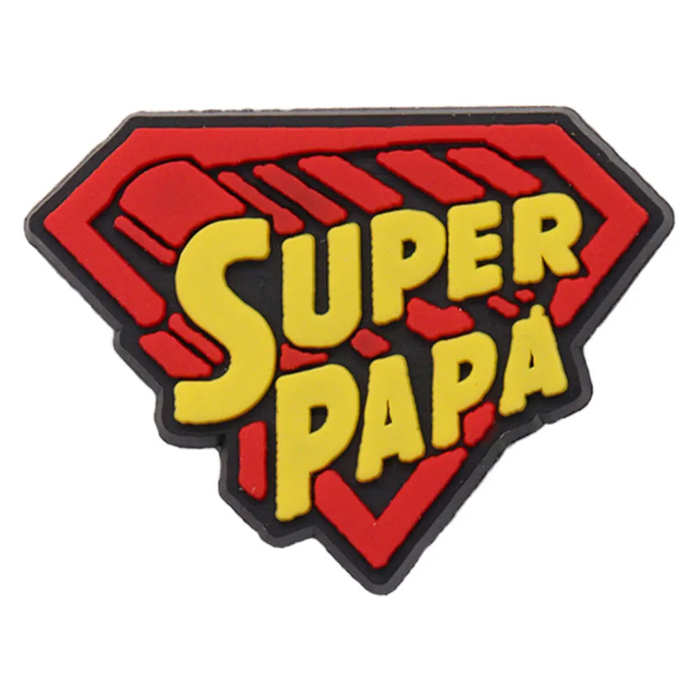 1PCS 'I Love Dad' PVC Shoe Button Charm for Father's Day Papa Sandals Decorations DIY Sweet Holiday Gift Idea