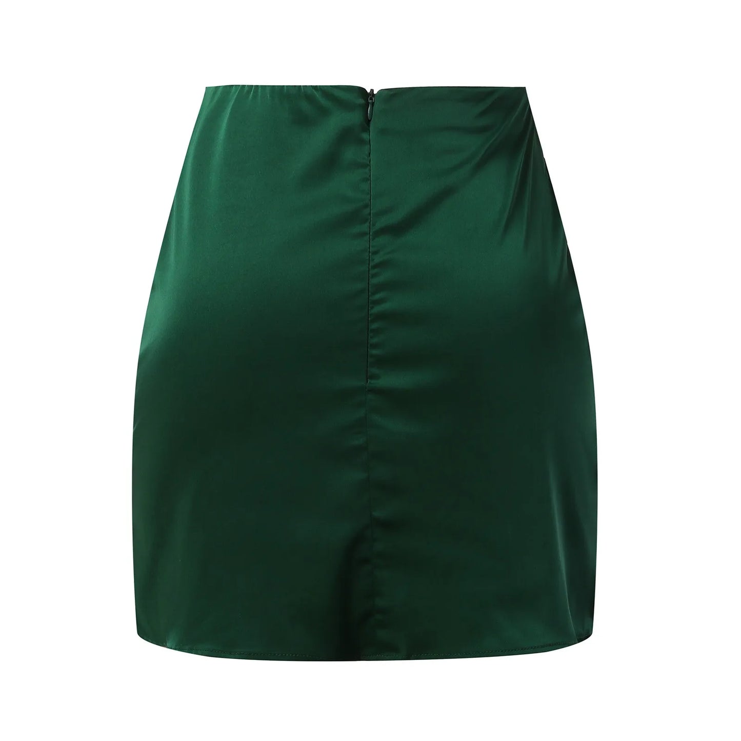 Elegant Satin Women Skirts Back Zipper Faldas Mujer Sexy Mini Skirt Korean Ladies Party Miniskirt