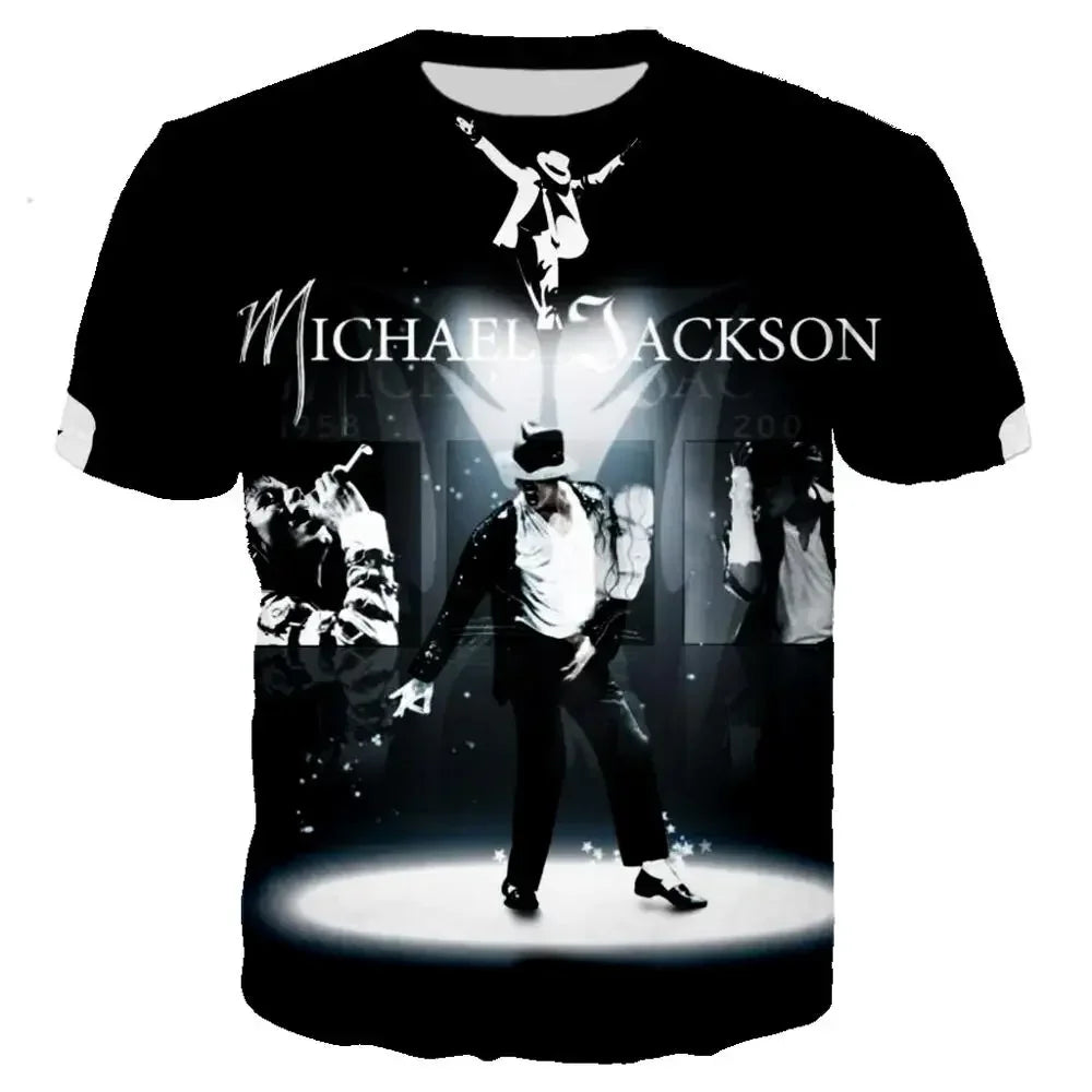 Michael Jackson Printed 3D T-shirt Unisex Summer Casual Streetwear Hip Hop Short Sleeve Fashion Harajuku Oversized Tops Tees