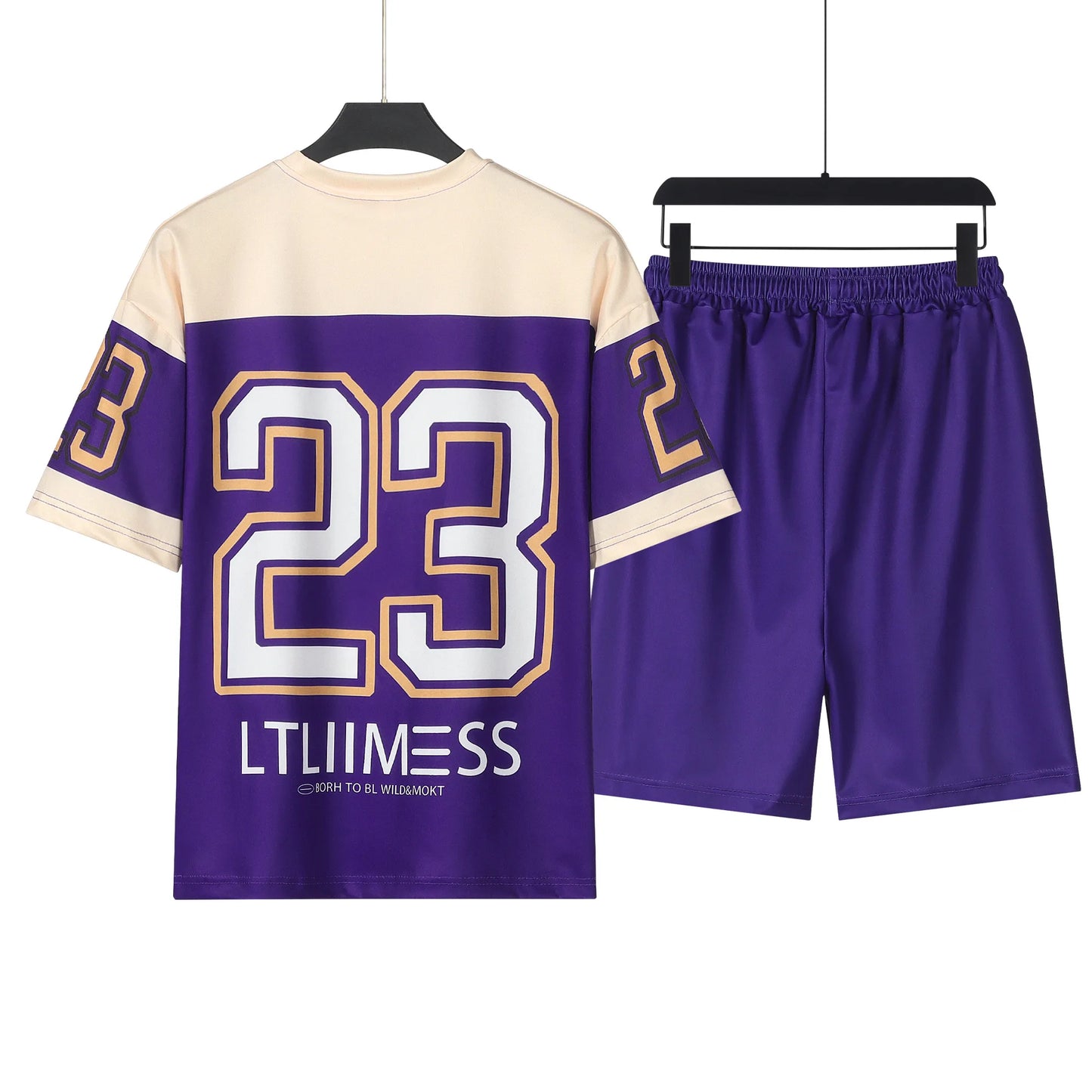 Lounge wear Men's Sports Suit High Quality Breathable Basketball T-shirts and Shorts Two Piece Set 23 Jersey Set Men Clothes 2024 New