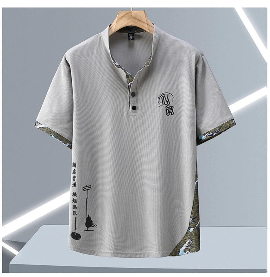 Tracksuits Plus Size 12XL Men's Sets Fashion Casual Chinese Traditional Style T-shirts Pants Suits Male Sets Big Size