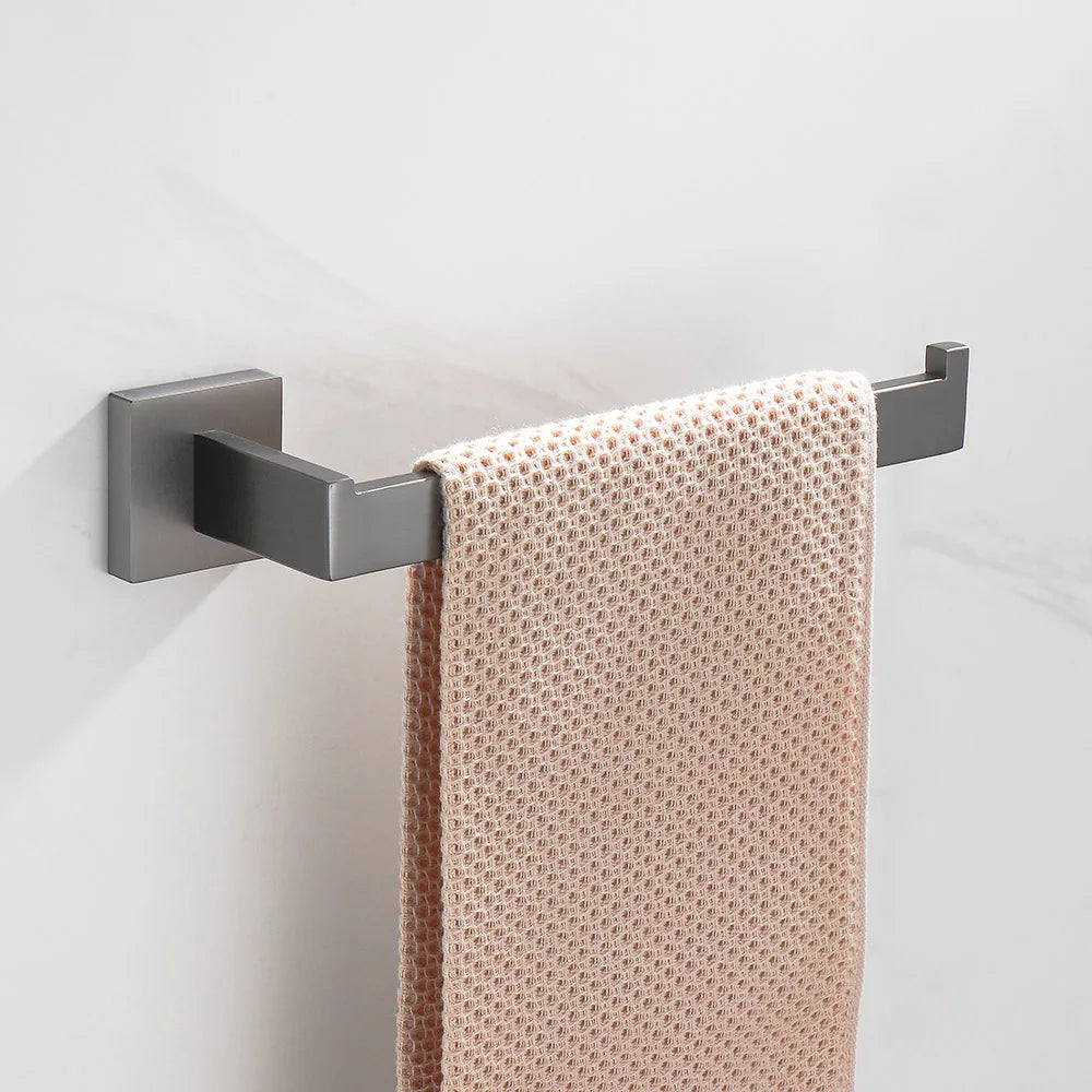 Brushed Grey Bathroom Accessorie Stainless Steel Gun Metal Towel Rack Toilet Paper Holder Robe Hook Towel Bar Toilet Hardware