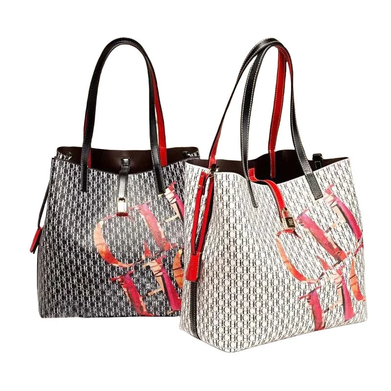 CH Large Capacity Tote High Women's Shoulder Bag Classic Letter Printing Temperament Style High Quality Women's Crossbody Bag