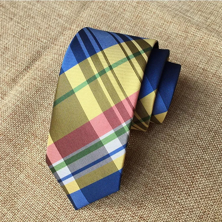Mans 6cm Skinny Ties Striped Plaid Neckties Fashion Tie Jacquard Classics Business Mens Wedding Party Dress Woven Slim Tie