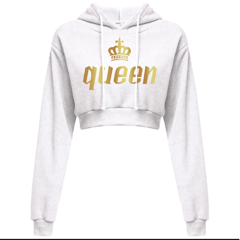 Spring Womens Fashion Hoodie Long Sleeve Casual Sweatshirt Crop Top Hoodie