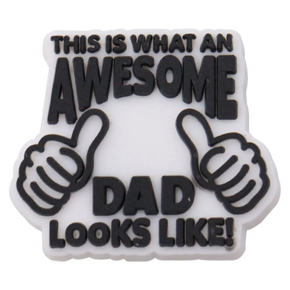 1PCS 'I Love Dad' PVC Shoe Button Charm for Father's Day Papa Sandals Decorations DIY Sweet Holiday Gift Idea